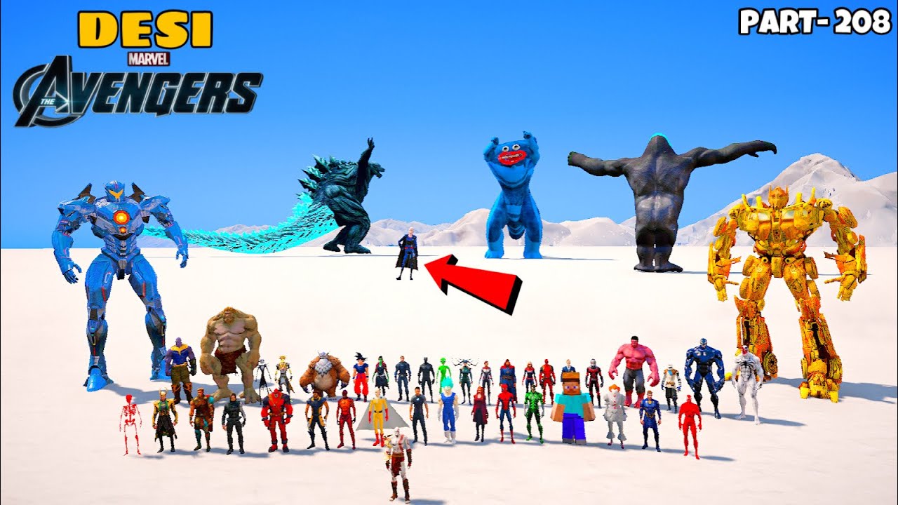 DESI Avengers and Godzilla Attacked by Black Saitama in GTA 5 | GTA V GAMEPLAY #208