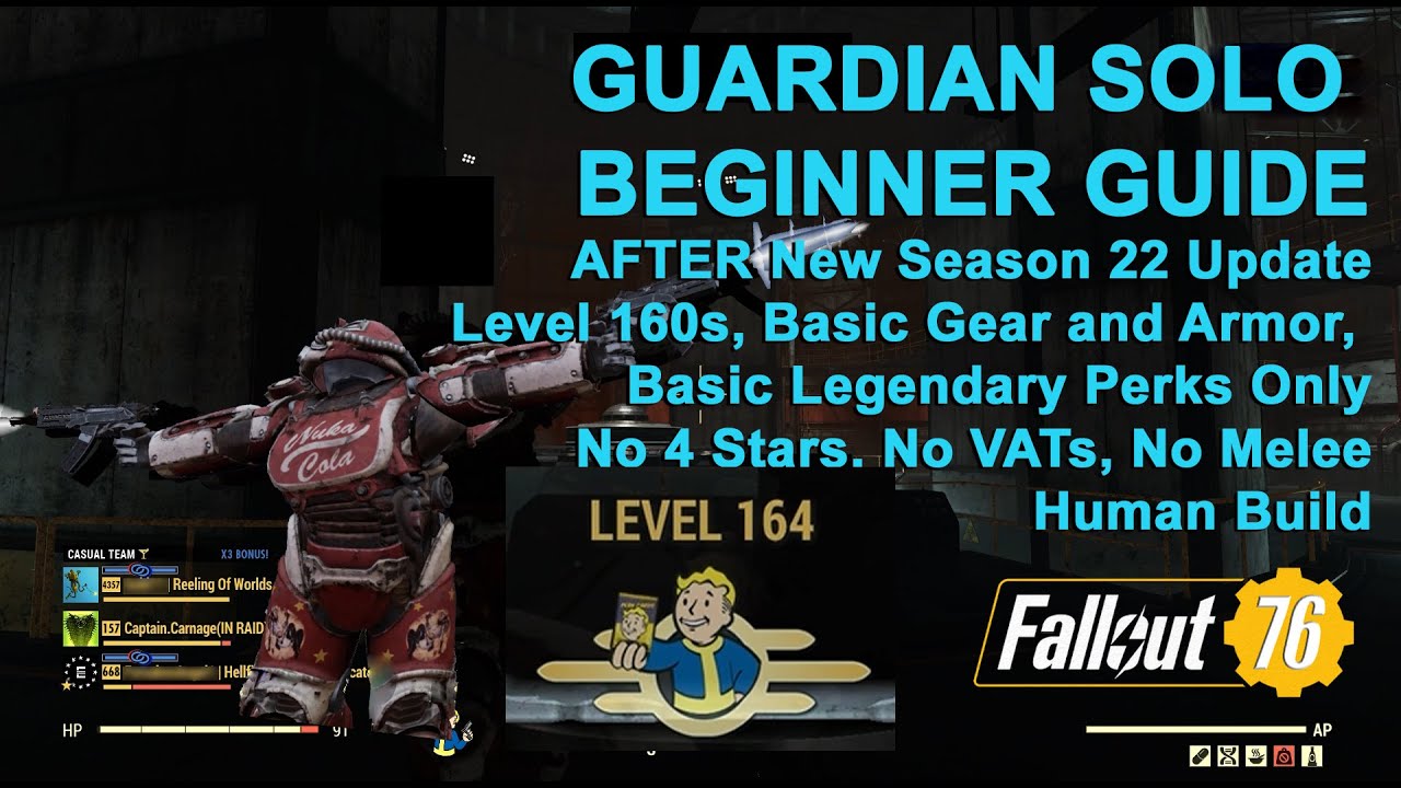 Fallout 76:  Beginner's Guide to Solo the ENO6 Guardian at Low Levels with Basic Gear - Level 160s!