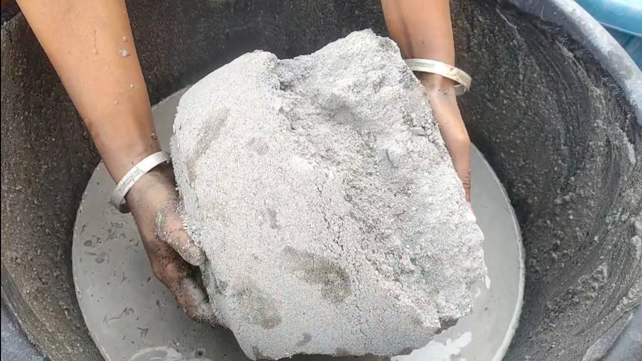 Asmr - Huge soft chunks of sand cement crumbling drt/wet satisfying asmr @As_Asmr