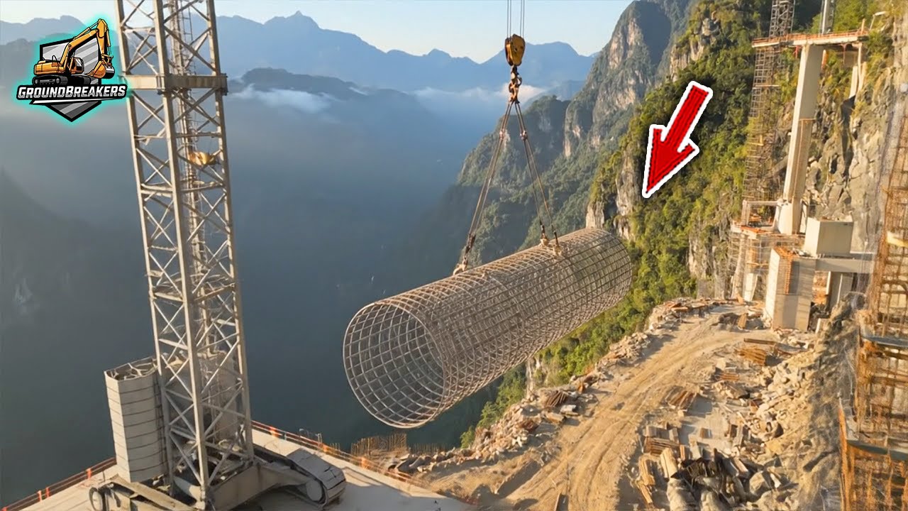 Massive Machine Eats Through Solid Rock Mountain For Temple Foundation | Groundbreakers