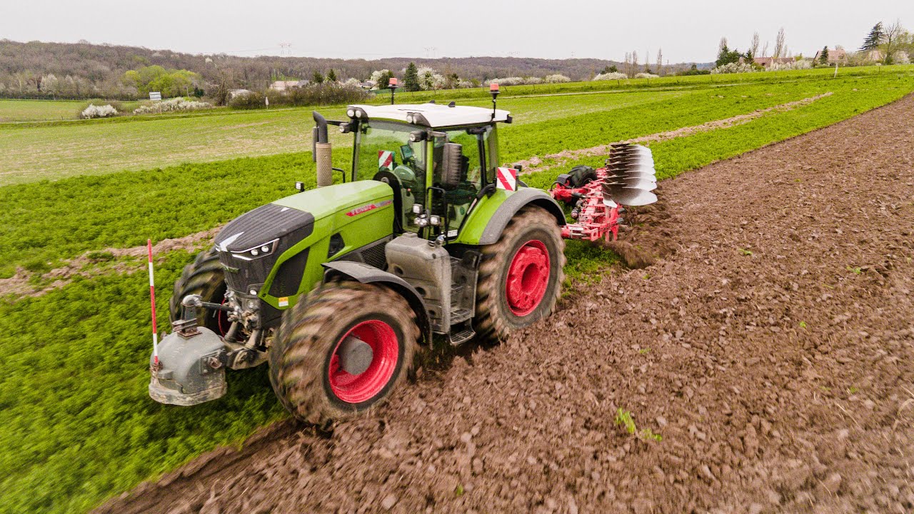 🇫🇷-Fendt 942 😜,équipe de sa charrue Grégoire Besson pour les Maïs 🌽 🤠