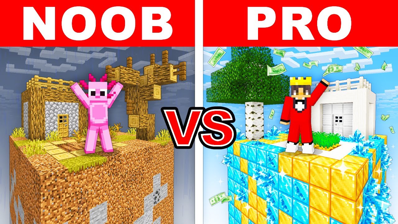 NOOB vs PRO: CHUNK BATTLE Build Challenge In Minecraft!