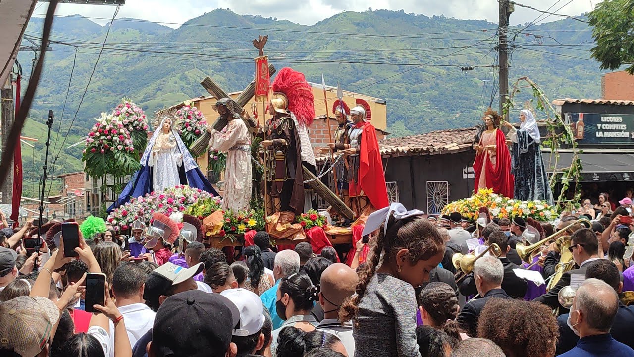 video 4k Semana santa colombia Barbosa antioquia 2022 (viernes santo 