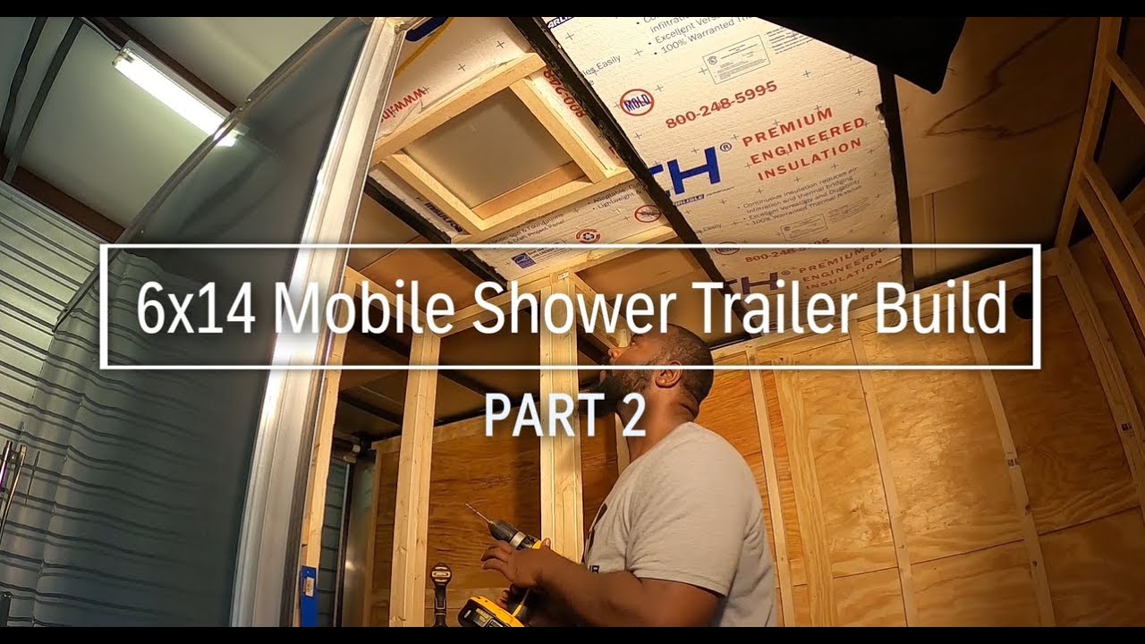 Mobile Shower Trailer Build Part2 - Roof Vent, water tank, sinks