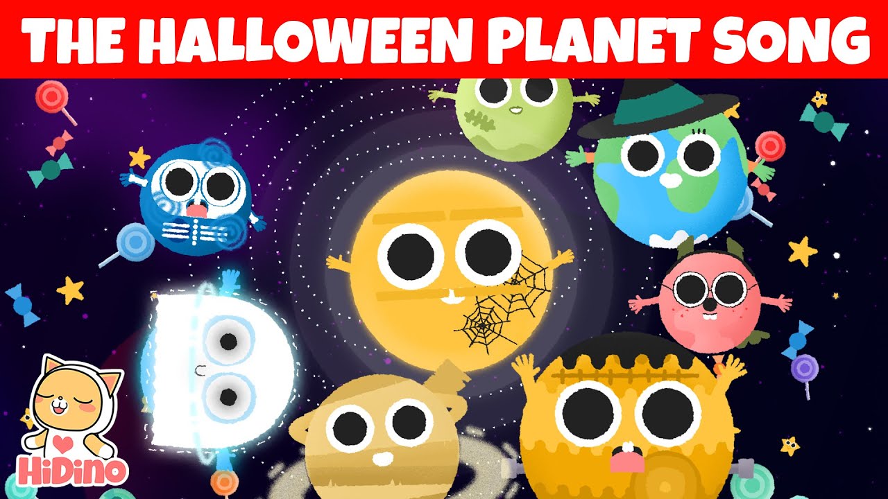 🎃 The Halloween Planet Song  🌎 Halloween & Solar system | Learn 8 planets | HiDino Kids Songs