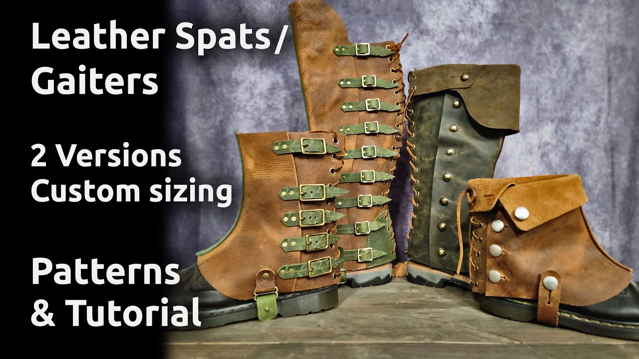 Make a pair of Leather Spats or Leather Gaiters - DIY PDF leather pattern for boot covers
