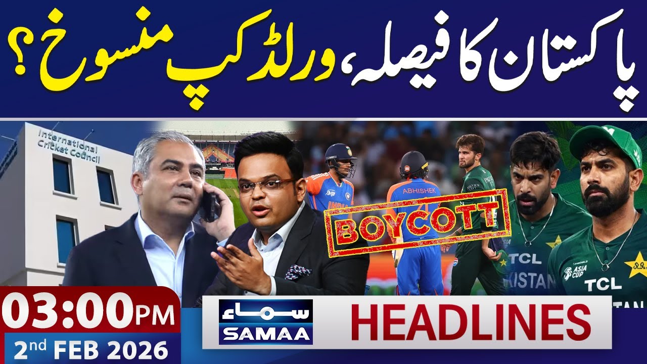 Pakistan Boycott India T20 World Cup Match | WC Cancel? | 03 PM News Headlines | 02 Feb 2026