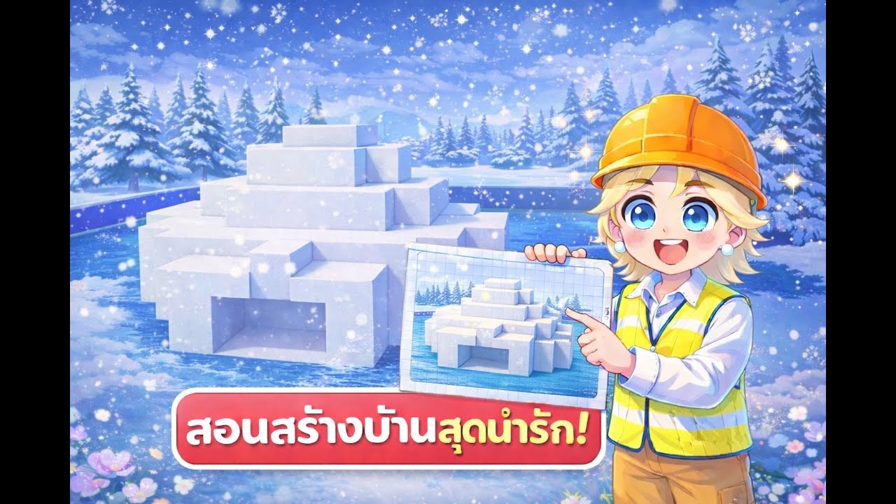 สอนสร้างบ้านหิมะเอสกิโม สามารถทำตามได้เลย !! │Heartopia