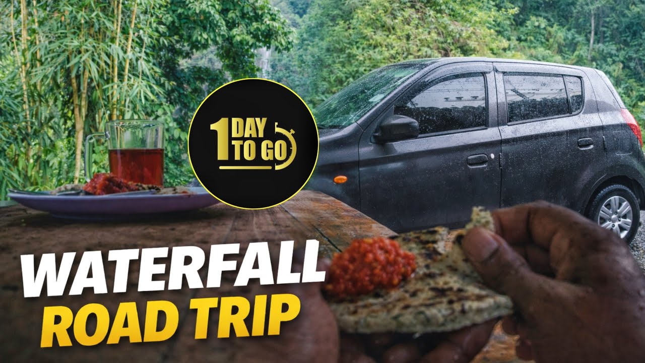 POV Road Trip to Waterfall | Roti & Tea Experience | Chest Mount POV #travel #waterfall #nature
