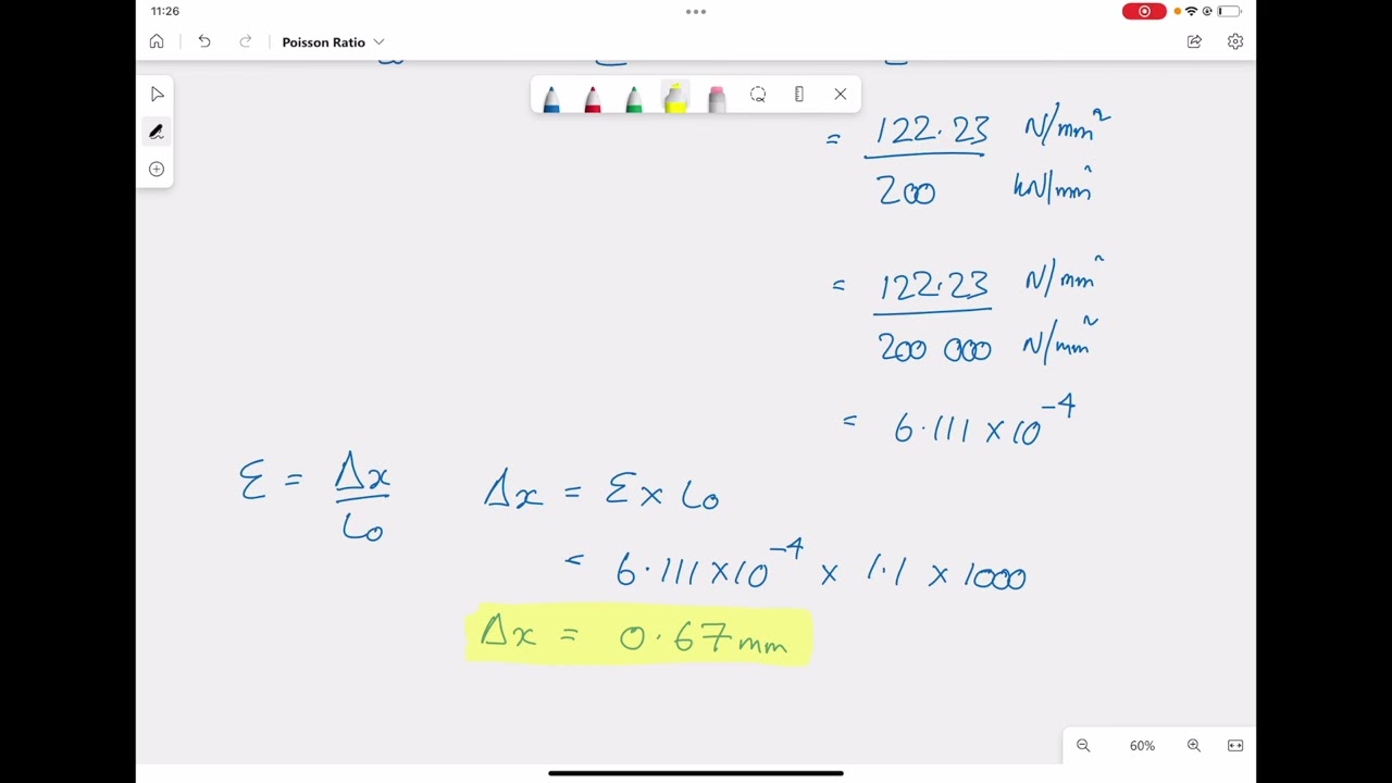 How to use Poisson's Ratio in simple Stress & Strain Calculations - Example 3