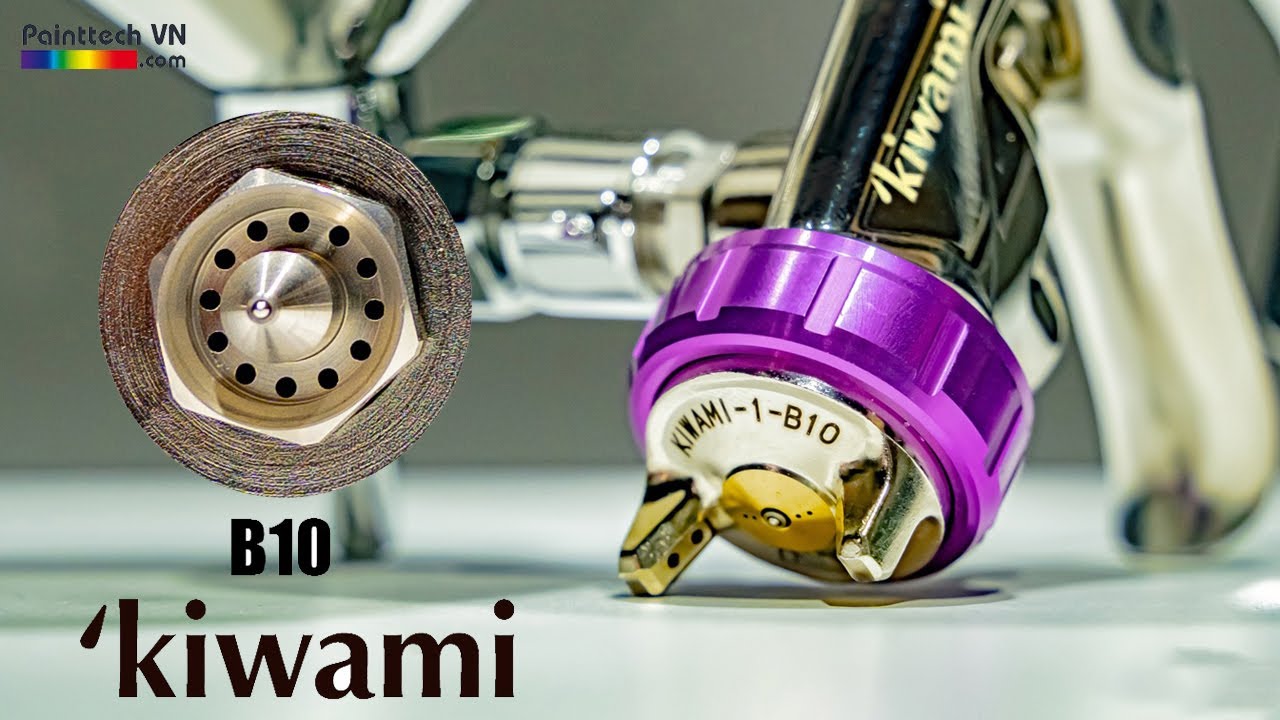 Súng Phun Sơn Iwata Kiwami-1-13B10 Phun Màu Ô Tô | 12 Lỗ Khí Xé Sơn