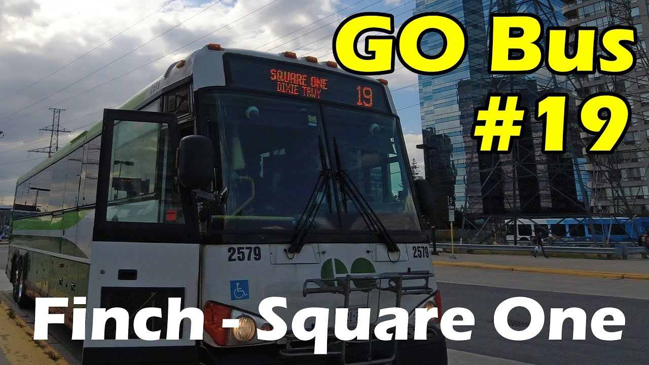 4K GO Transit Route 19 Bus Ride from Finch Bus Terminal to Square One Bus Terminal
