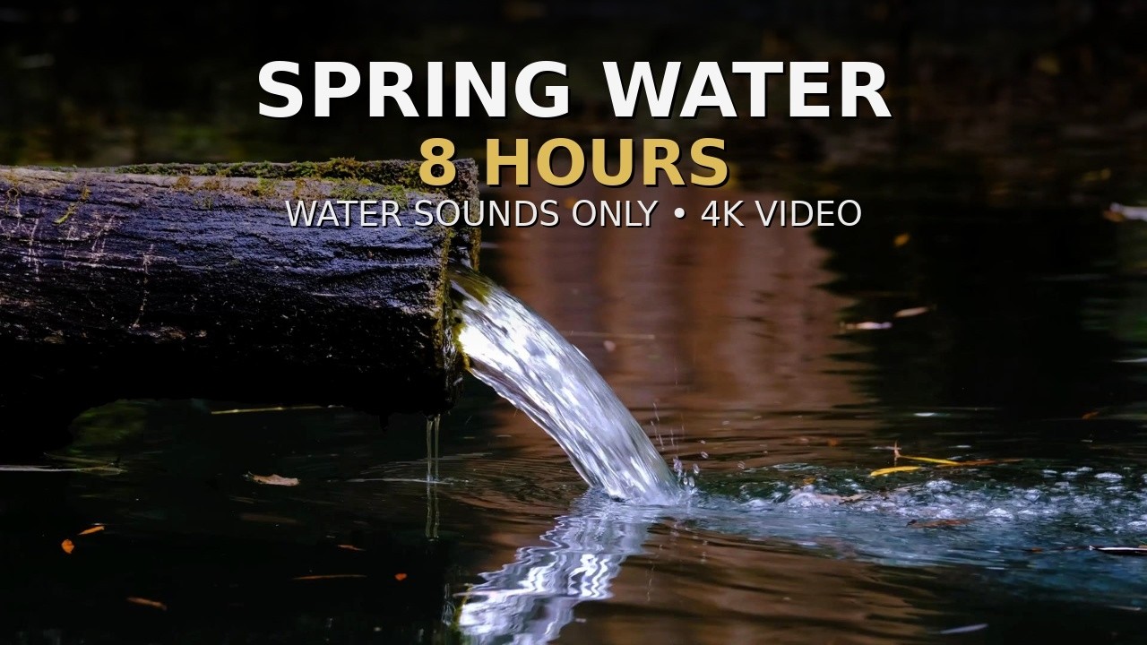 Running Water for Sleep (8 Hours) 💧 Pure Water Flow | No Talking, Dark Screen