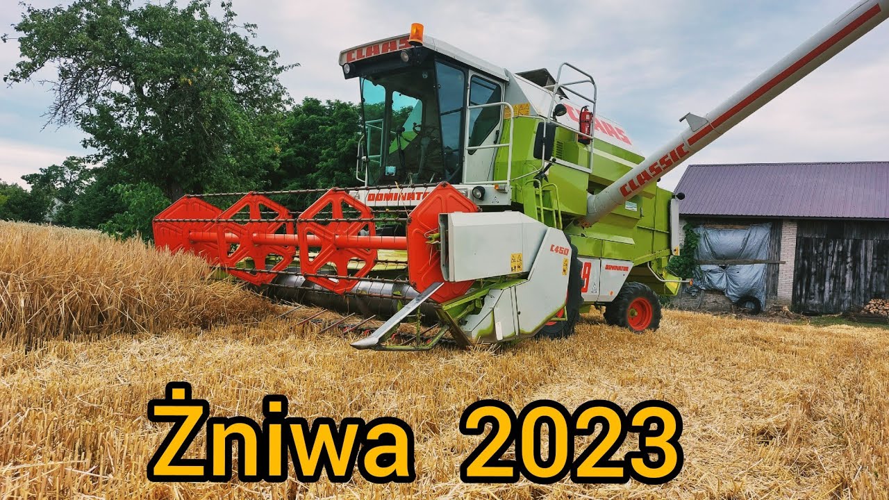 *żniwa jęczmienia 2023*claas dominator 98* john Deere 6310 w akcji * Agro Kacper * ogień