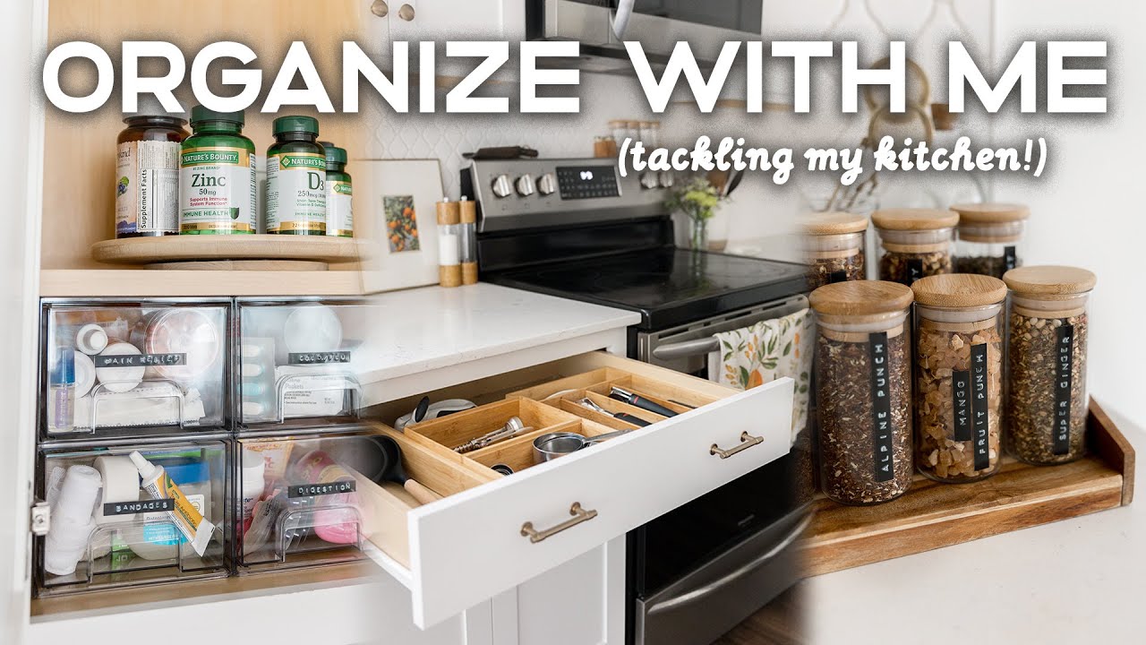 Organizing MESSY Spots In My KITCHEN | Kitchen Organization Ideas + Storage Hacks