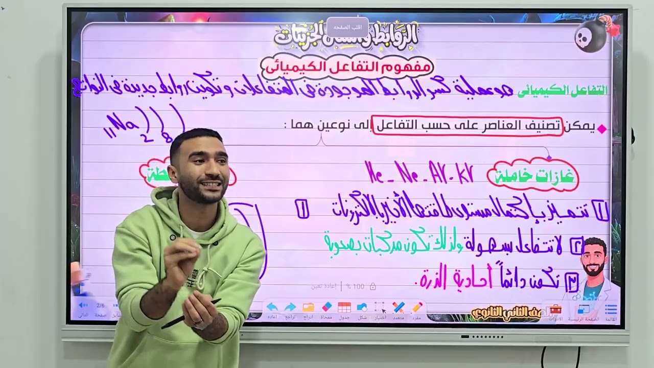 شرح أسطوري لنموذج لويس النقطي والتفاعل الكيميائي بسهولة | الباب الأول كيمياء تانية ثانوي ترم تاني 