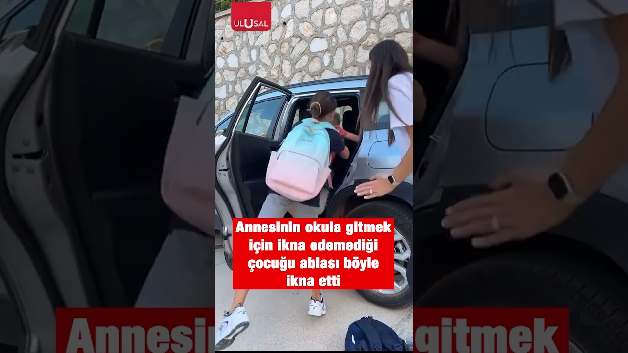 Annesinin okula gitmek i&ccedil;in ikna edemediği &ccedil;ocuğu ablası ikna etti #shorts #keşfet #okul