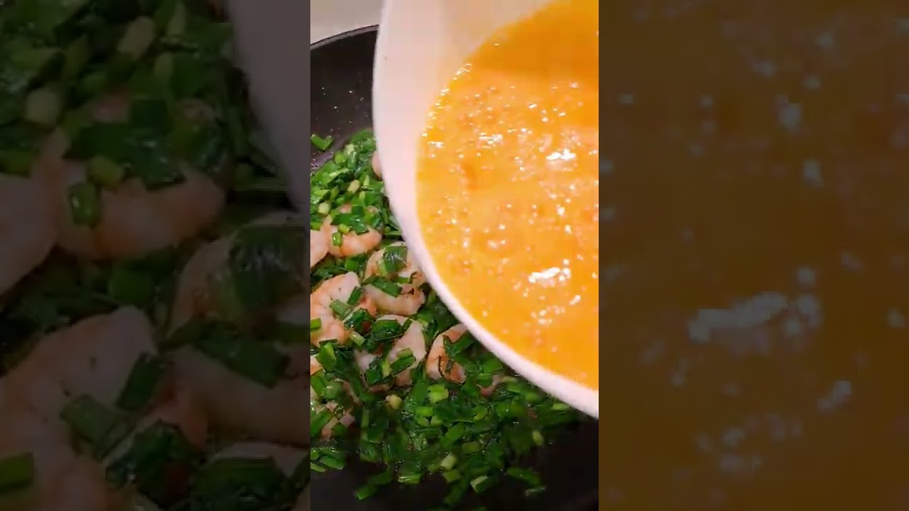 Stir Fried Shrimp,Chives, and Eggs #Shorts #Asmr #Viral #satisfying