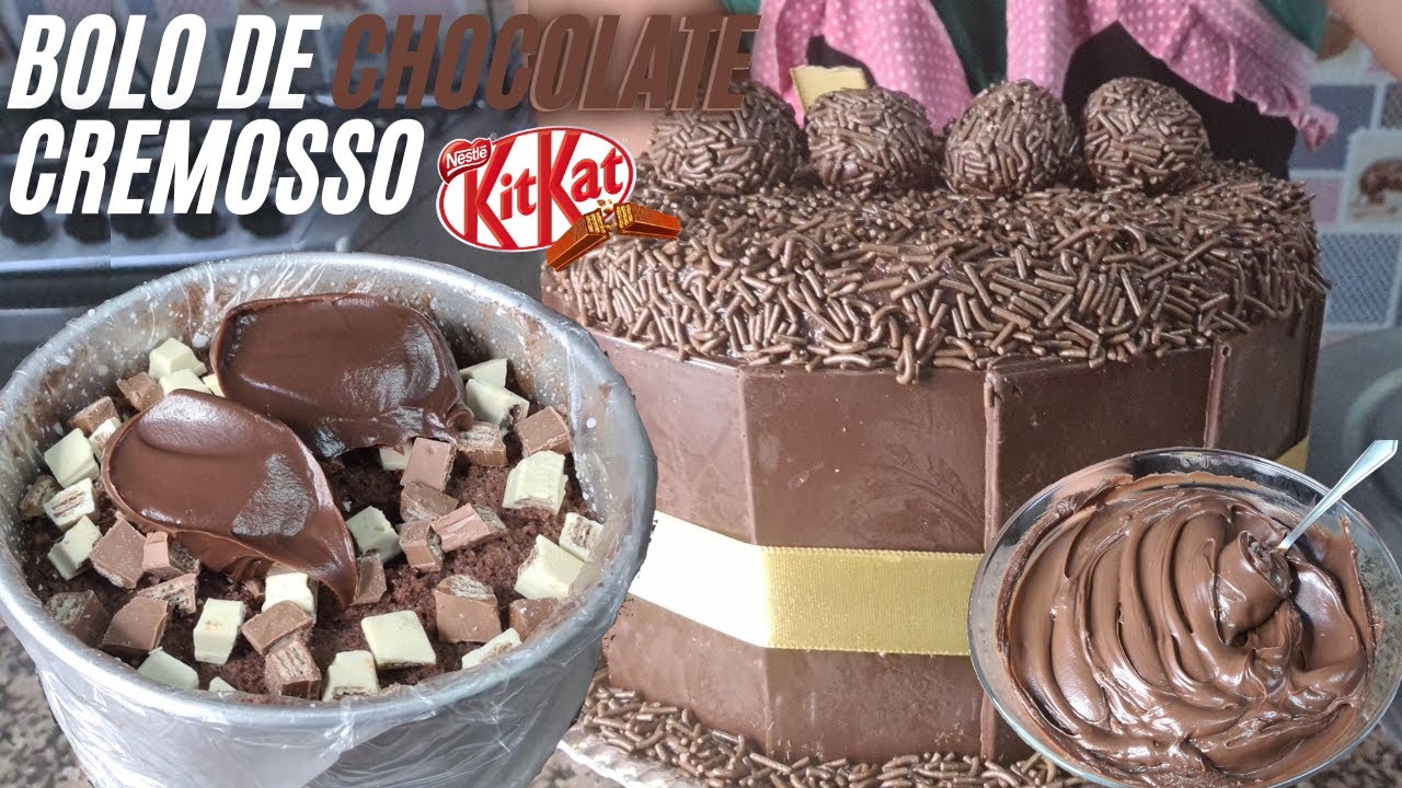 BOLO DE ANIVERSÁRIO DE KIT KAT RECHEIO SUPER CREMOSSO