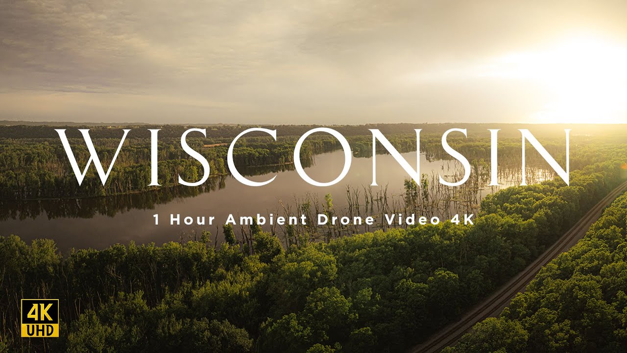 Wisconsin 1 Hour Relaxing Ambient Drone Footage 4K