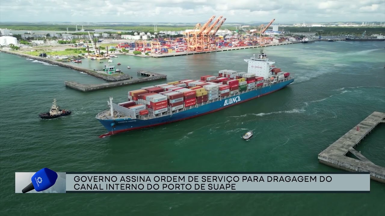 #NovaNotícias | Governo assina ordem de serviço para dragagem do canal interno do Porto de Suape