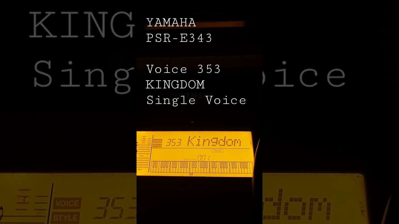 Keyboardist Voice Feature - Kingdom Voice - Single - Yamaha PSR-E343