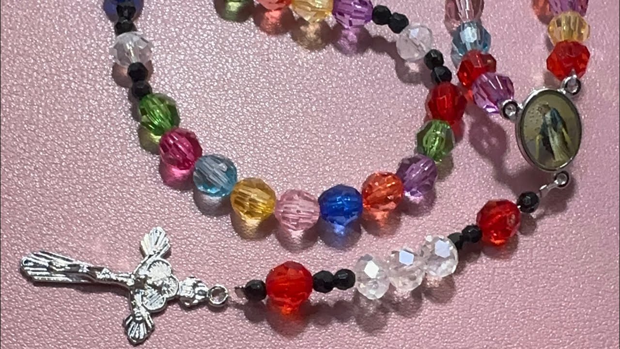 Simple DIY Rosary Using Acrylic Crystal Beads ✨ | Beginner Friendly