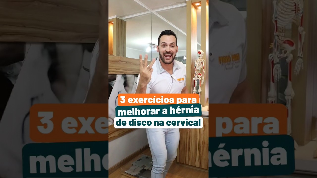 HÉRNIA DE DISCO NA CERVICAL - 3 EXERCÍCIOS  #fisioprev #colunablindada #fisioterapia