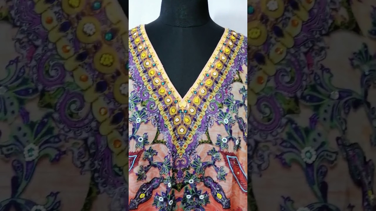 Enthralled Tribal approach Silk Kaftan of short length amiable and fashion stunned