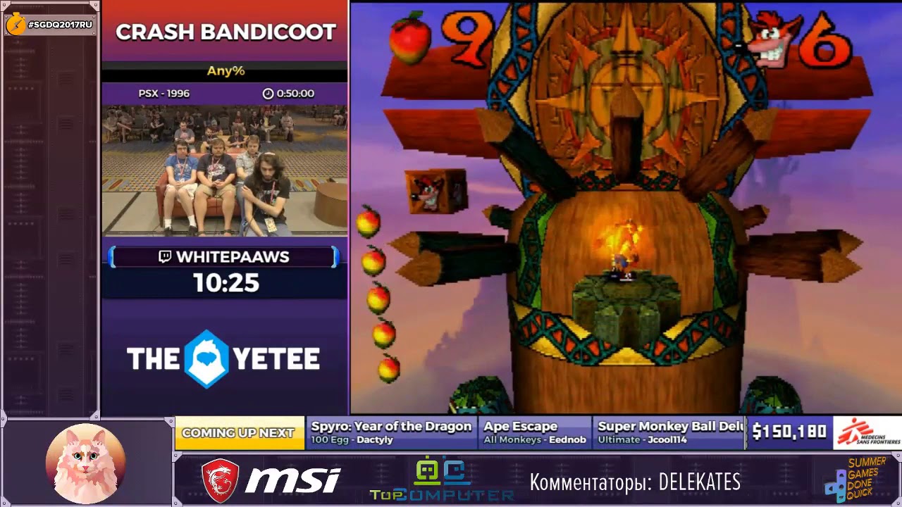 SGDQ 2017 Russian restream Crash Bandicoot