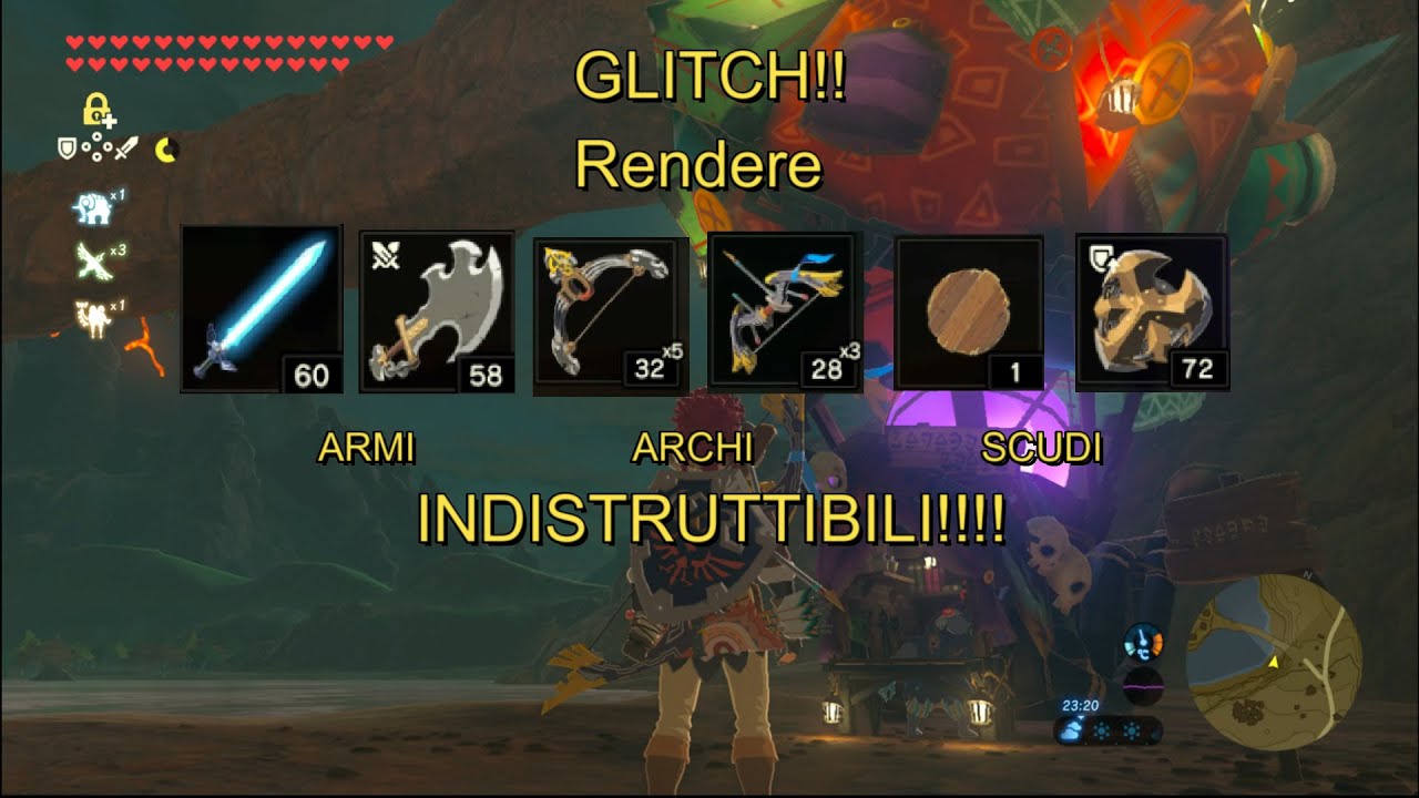 Rendere indistruttibili armi, archi, scudi glitch zelda breath of the wild
