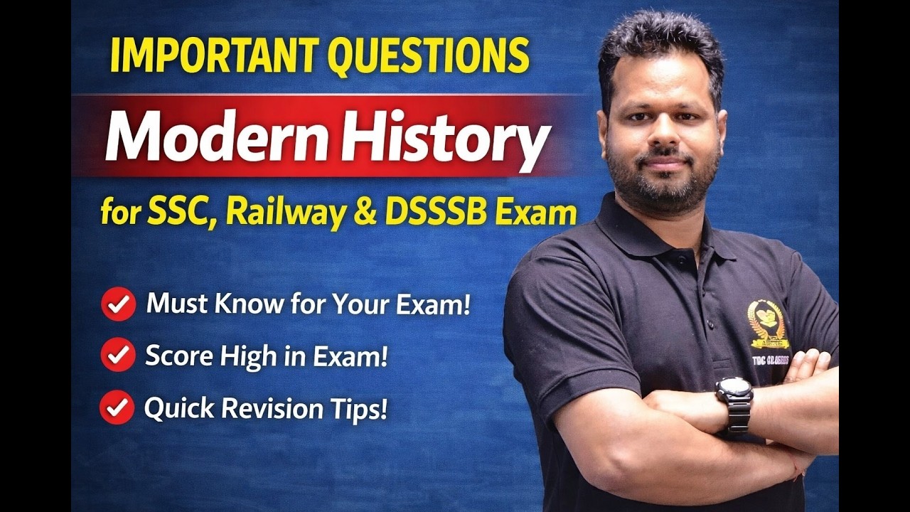 Modern History ke  Important Questions | TDC CLASSES