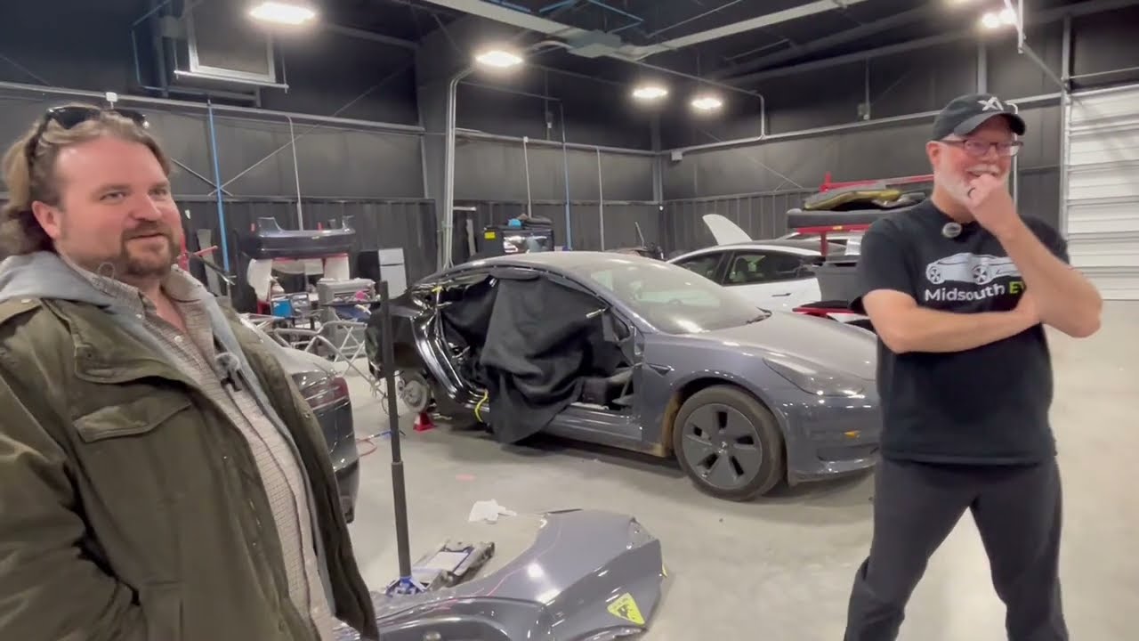 Checking out an EV body shop