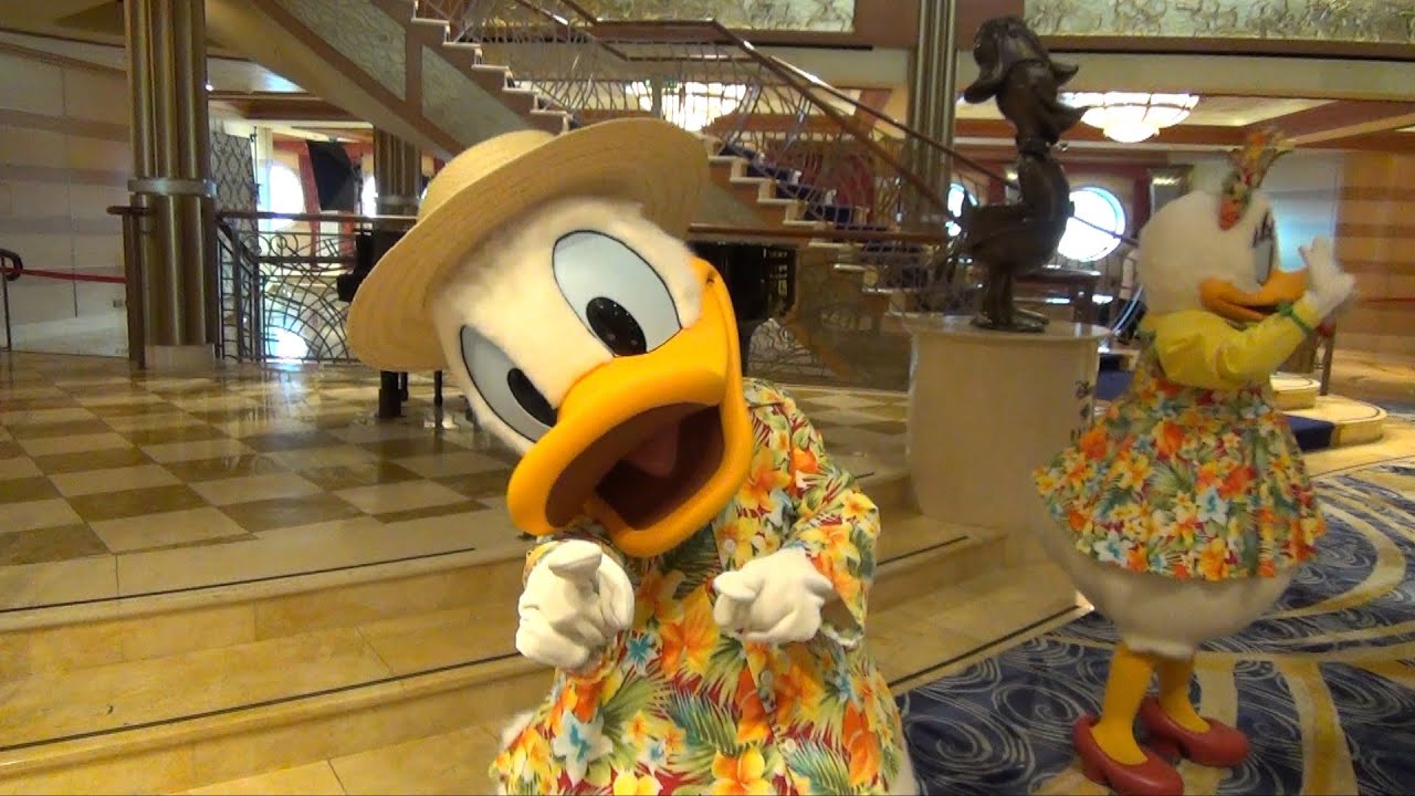 Characters Dance During Meet and Greet on Disney Dream Cruise - Donald, Daisy, Goofy, Pluto, Minnie