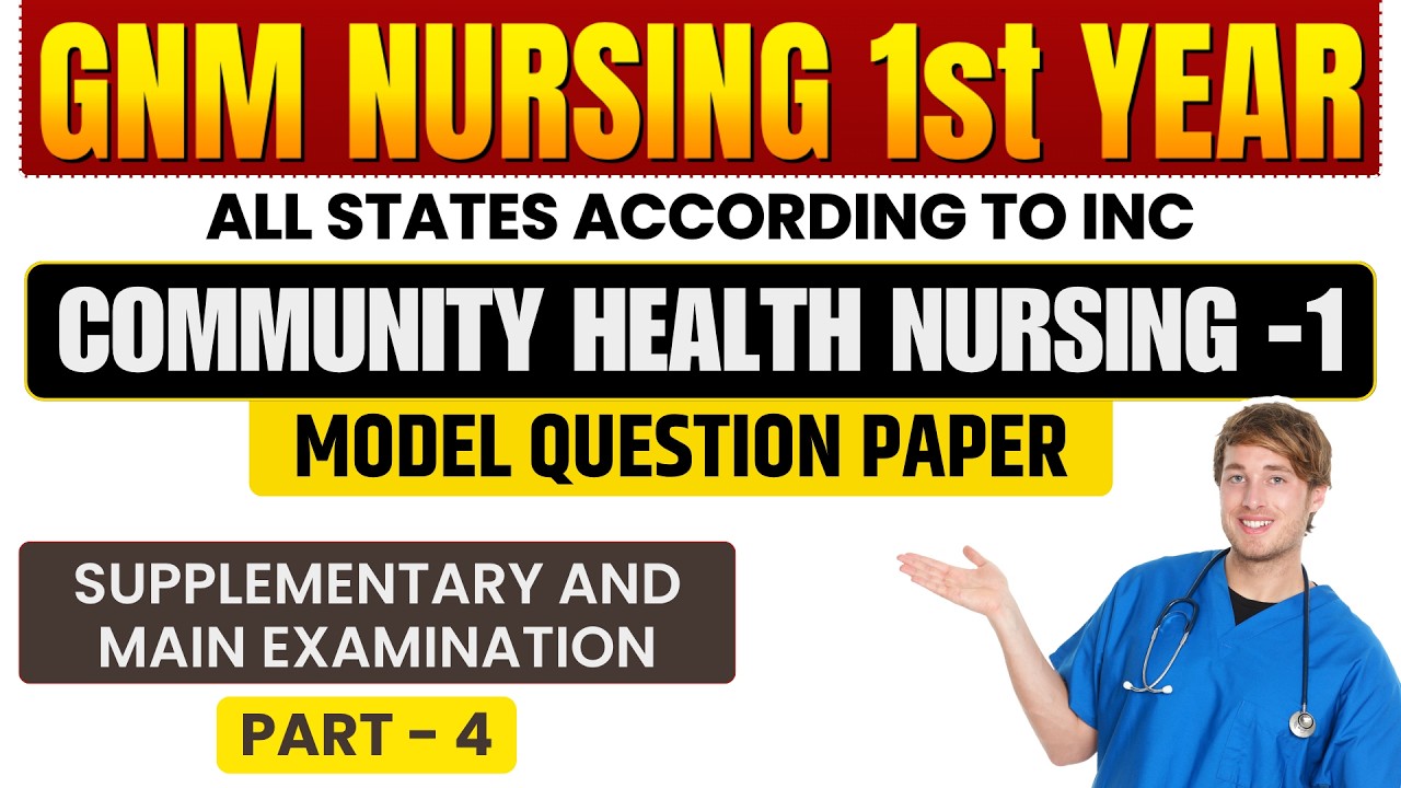 GNM Nursing 1st Year Community Health Nursing Model Questions Paper 2025 // Fundamental Of Nursing