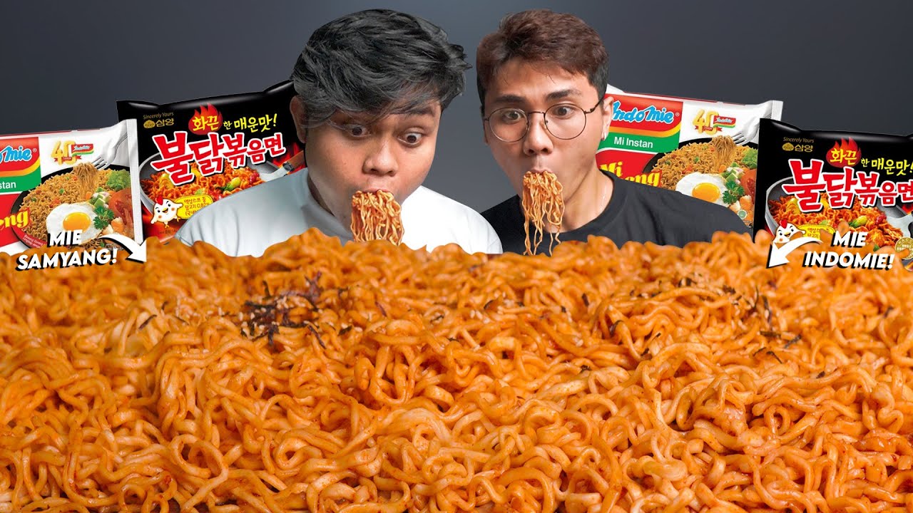 VIRAL!! MUKBANG MIE SAMYANG CAMPUR INDOMIE BARENG WEDA!! RASANYA GAADA OBAT!!🥵
