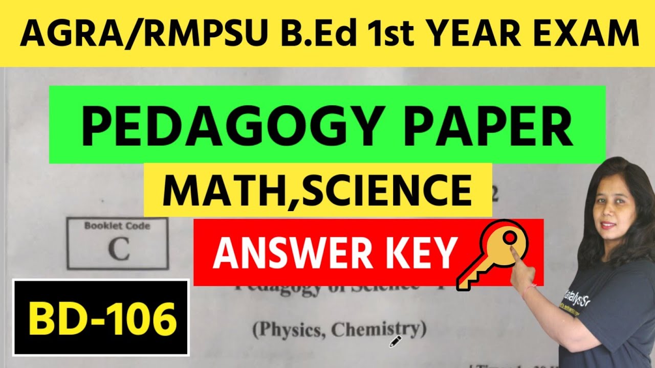 Agra/Rmpsu B.ed 1st Year Exam 2022 | BD-106 Answer Key | Dbrau bed exam 2022