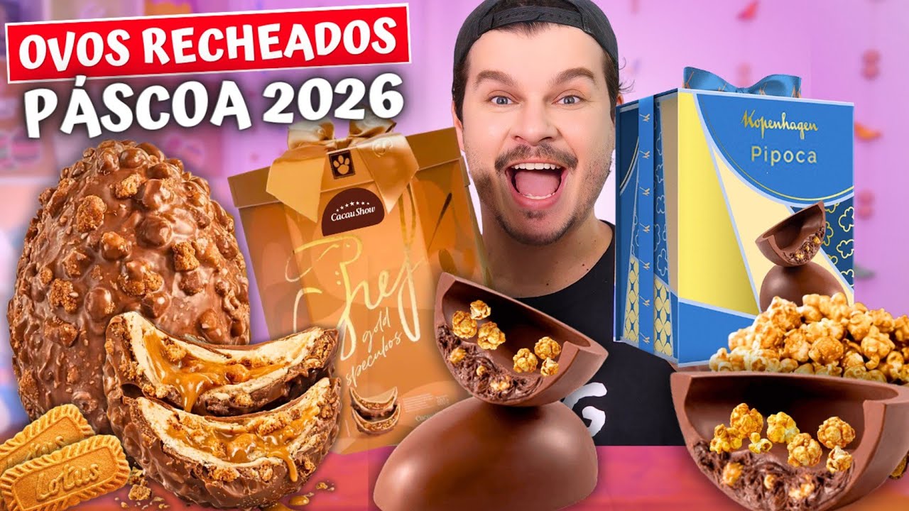 PROVANDO OVOS DE PÁSCOA 2026 RECHEADOS: CACAU SHOW e KOPENHAGEN - Vale a pena?