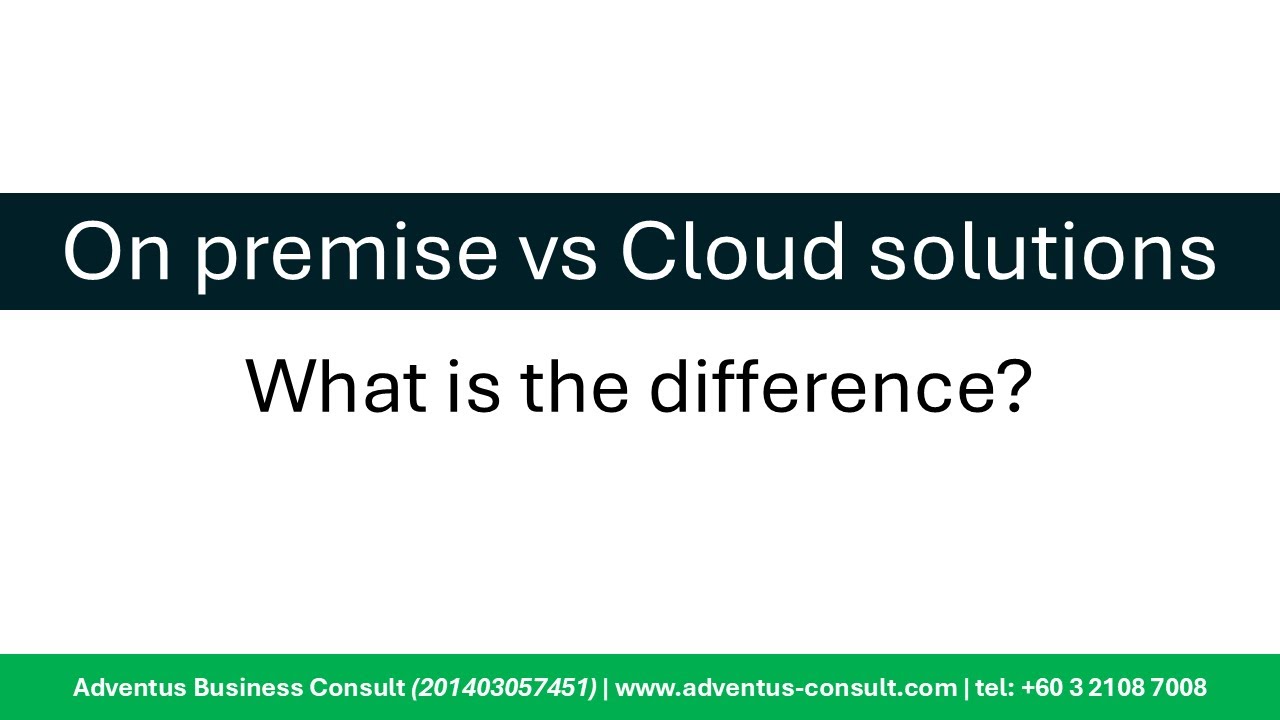 On premise vs cloud solutions