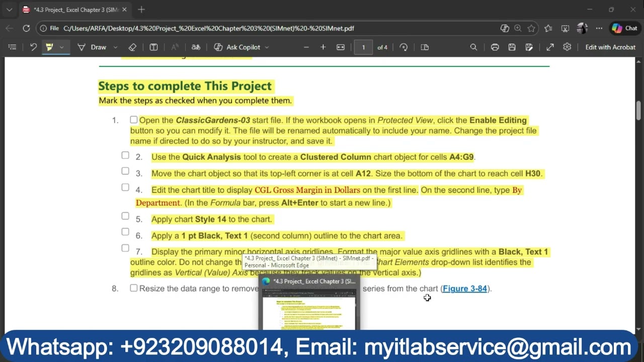 4.3 Project: Excel Chapter 3 (SIMnet) Independent Project 3-4 | COURSE NAME CIS108 - MASTER 20250127