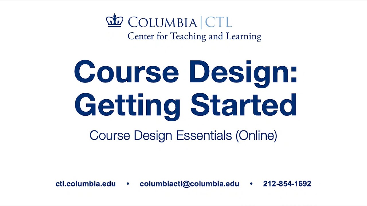 Course Design Essentials (Online) &ndash; Getting Started