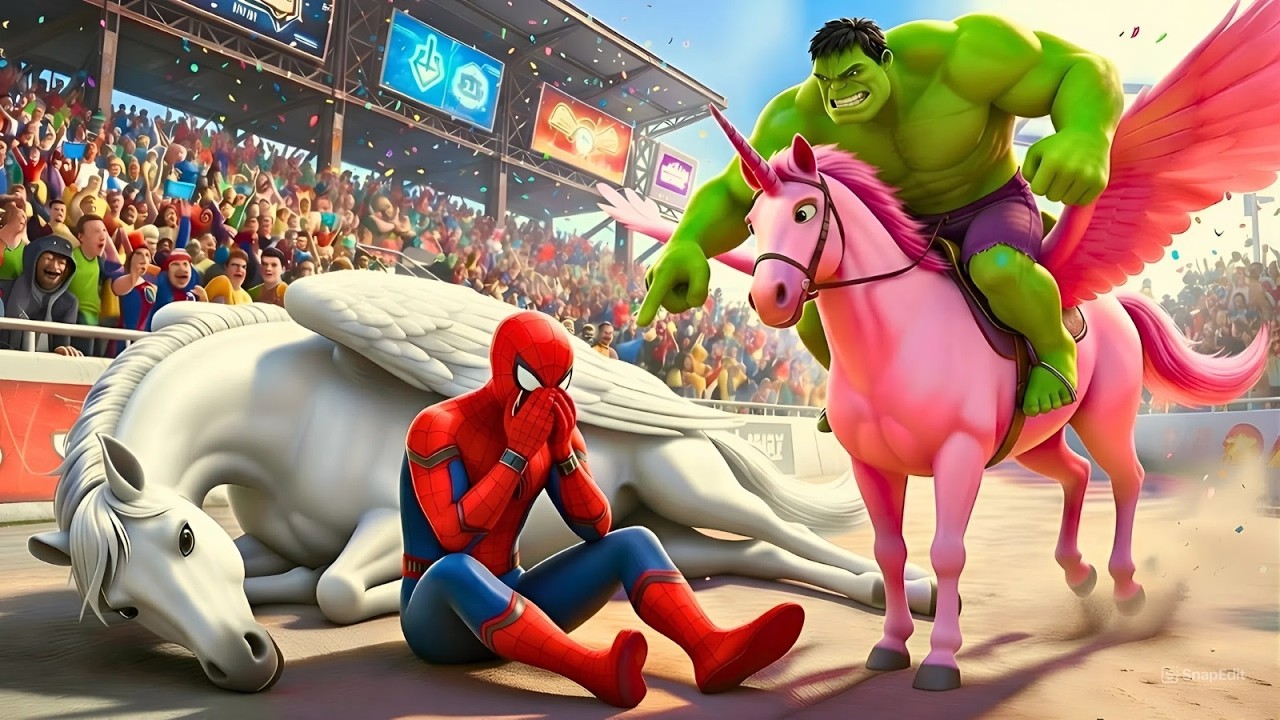 🦄🕷️ Spiderman Fails In The Magical Unicorn Racing Championship – Can He Get Revenge? ✨🏁