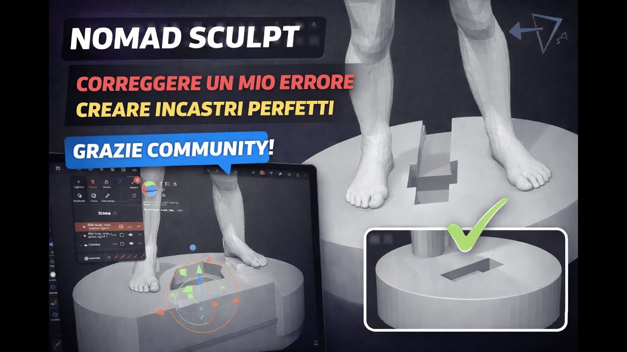 Nomad Sculpt – Correggo  un mio Errore e Creao Incastri Perfetti (Grazie alla Community)