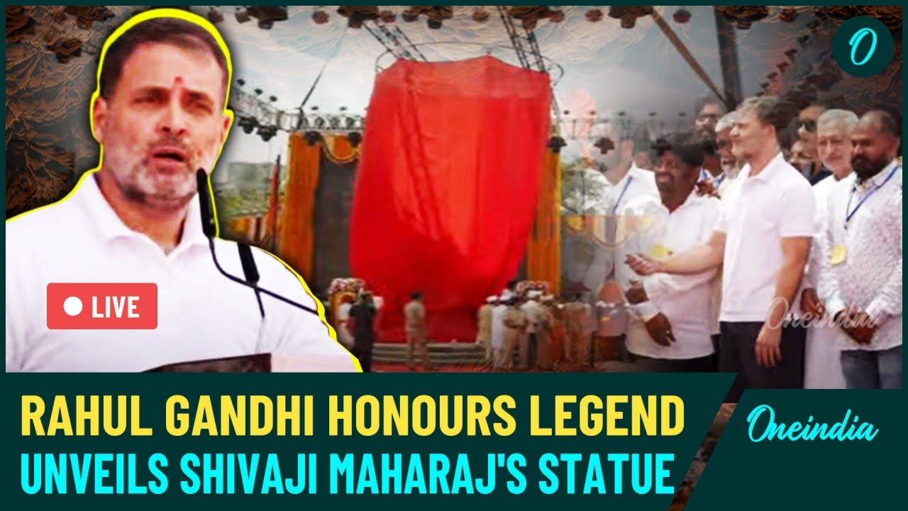 LIVE: Rahul Gandhi Unveils Chhatrapati Shivaji Maharaj’s Statue in Kolhapur, Maharashtra | Speech