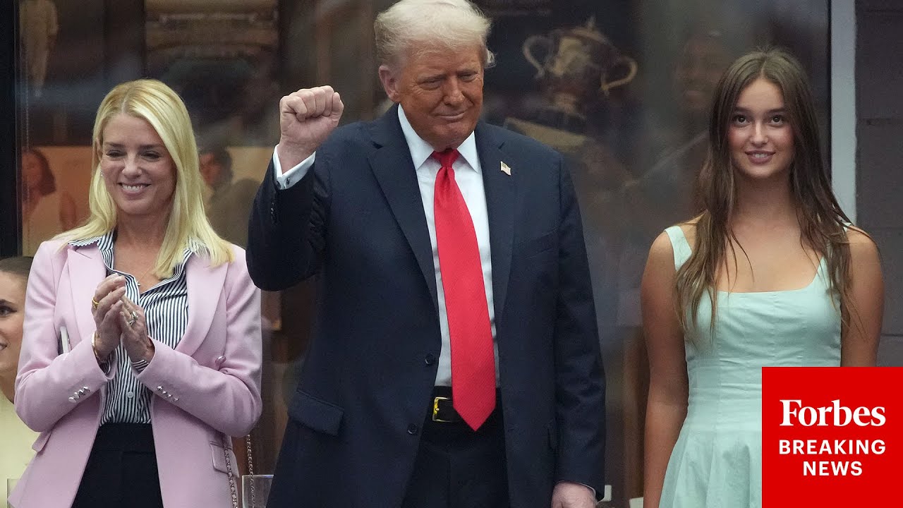 WATCH: Trump Enjoys The U.S. Open With Grandchildren, Cabinet Members