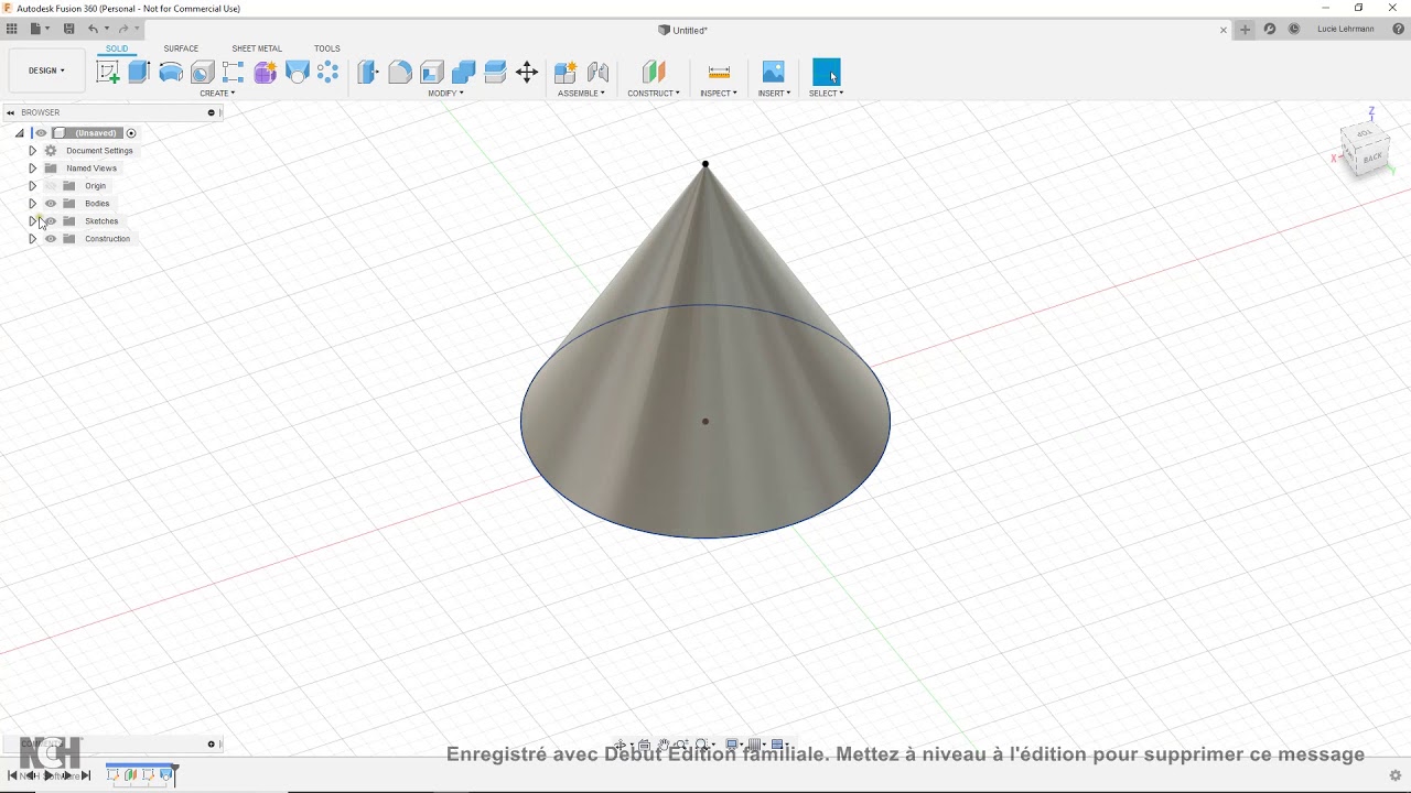 FUSION 36 - AMATEURS : CREATION D'UN CONE
