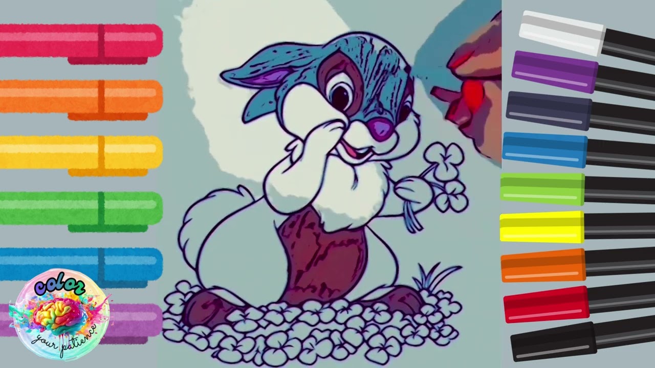 🐰✨ Colorea a Tambor (Bambi) en estilo C&Oacute;MIC 🎨 | Arte relajante y creativo | Comic style Edit