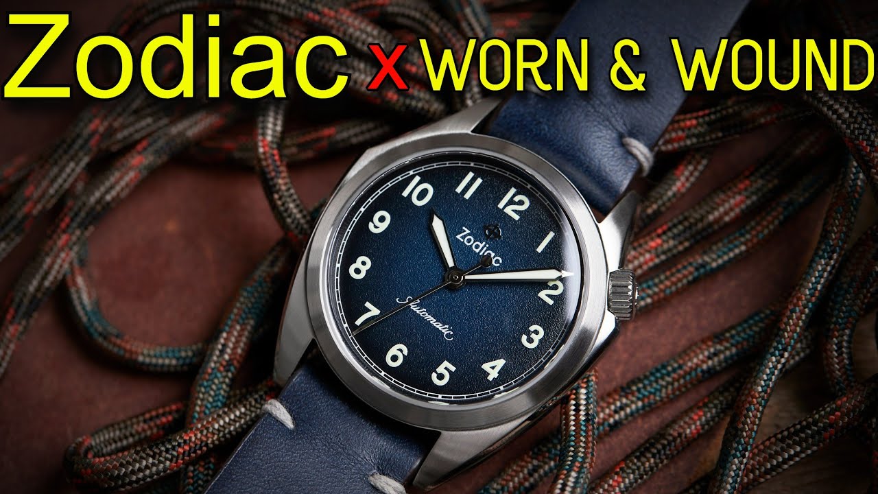 ZODIAC Olympos Military WORN & WOUND Limited Edition 200M Automatic Sports Dress Watch STP 3-13