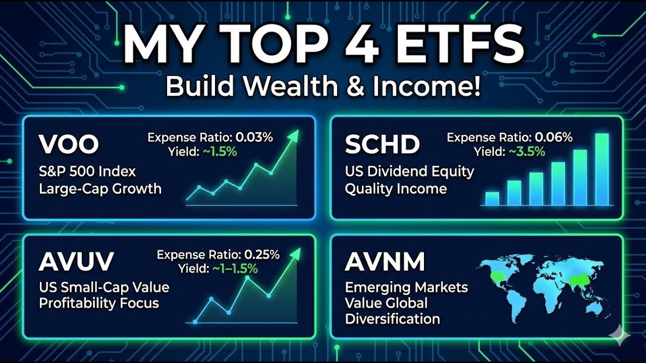 The Only 4 ETFs You Need to Build Wealth (VOO, SCHD, AVUV, AVNM)