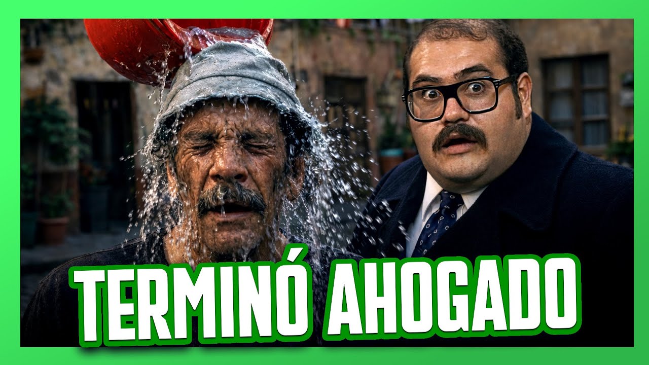 Don Ramón carga agua en sus cubetas